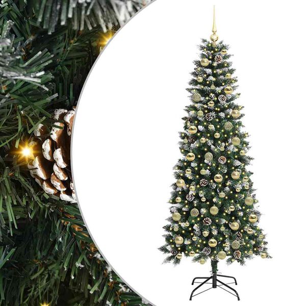vidaXL Albero di Natale artificiale con 300 LED Verde 76 x 76 x 180 cm