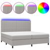 vidaXL Letto a Molle Materasso e LED Grigio Chiaro 200x200 cm Tessuto