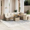 vidaXL Set Divano da Giardino 9 pz con Cuscini Beige in Polyrattan
