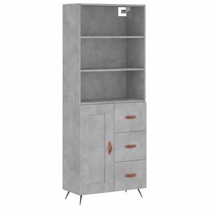 vidaXL Credenza Grigio Cemento 69,5x34x180 cm in Legno Multistrato