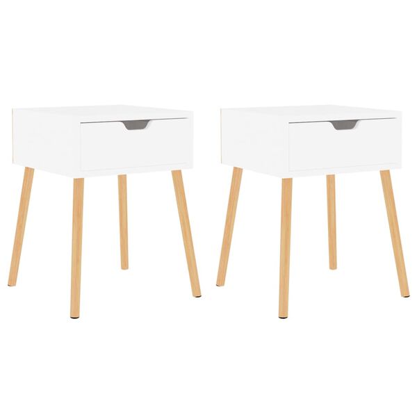 vidaXL Comodini 2pz Bianco Lucido 40x40x56 cm in Legno Multistrato