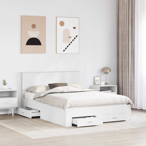 vidaXL Struttura del letto Bianco 140 x 190 cm Legno multistrato