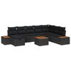 vidaXL Set Divano da Giardino 9 pz Nero polyrattan