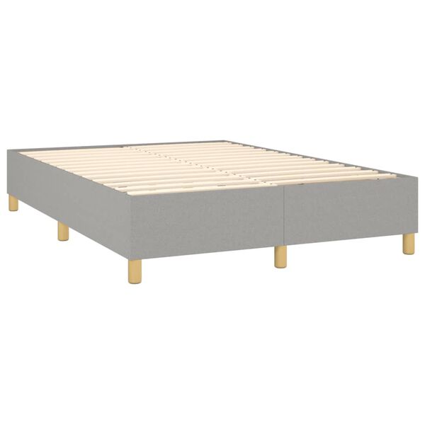 vidaXL Struttura Letto a Rete a Molle Grigio Chiaro 140x190 cm Tessuto