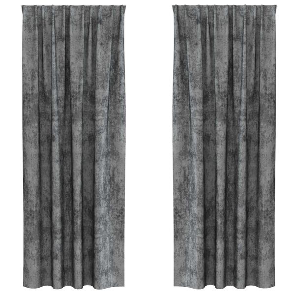 vidaXL Tende in Velluto con tende 2 pcs Grigio 245 x 140 cm Velluto