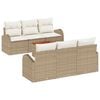 vidaXL Set Divano da Giardino 7 pz Beige e Crema polyrattan