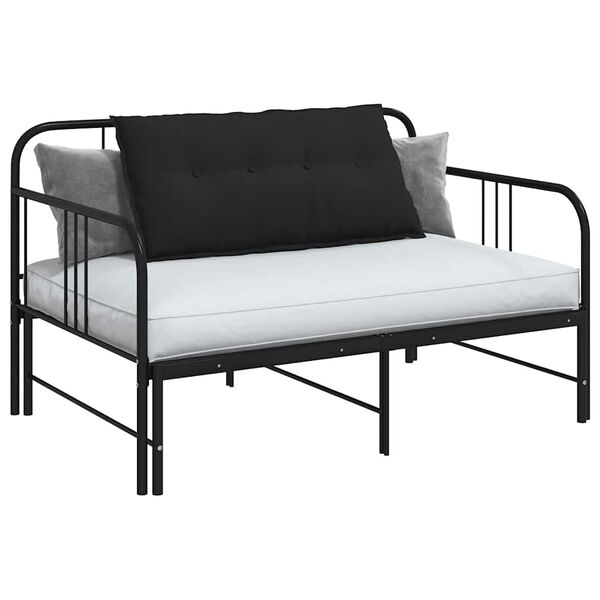 vidaXL Cuscino per Schiena Nero 100 x 50 cm Tessuto in Microfibra