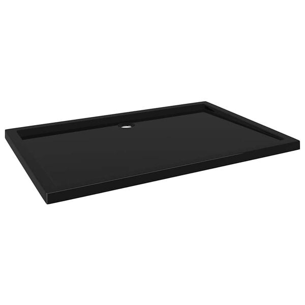 vidaXL Piatto Doccia in ABS Rettangolare Nero 80x120 cm