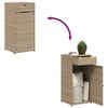 vidaXL Armadietto Portaoggetti Giardino Beige 55x55x111cm Polyrattan