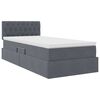 vidaXL Letto con contenitore e LED Grigio scuro 100 x 200 cm Velluto