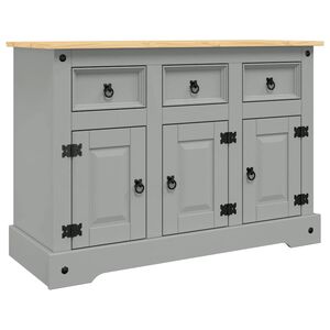 vidaXL Credenza Corona Grigia 112x43x78 cm in Legno di Pino Messicano