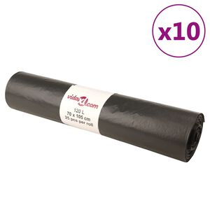 vidaXL Sacchetti per Cestini 250 pz Neri 120 L