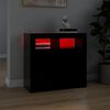 vidaXL Credenza con Luci LED Nera 80x35x75 cm