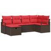 vidaXL Set Divano da Giardino 6 pz Marrone polyrattan