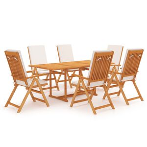 vidaXL Set da Pranzo da Giardino 7 pz con Cuscini Legno di Teak