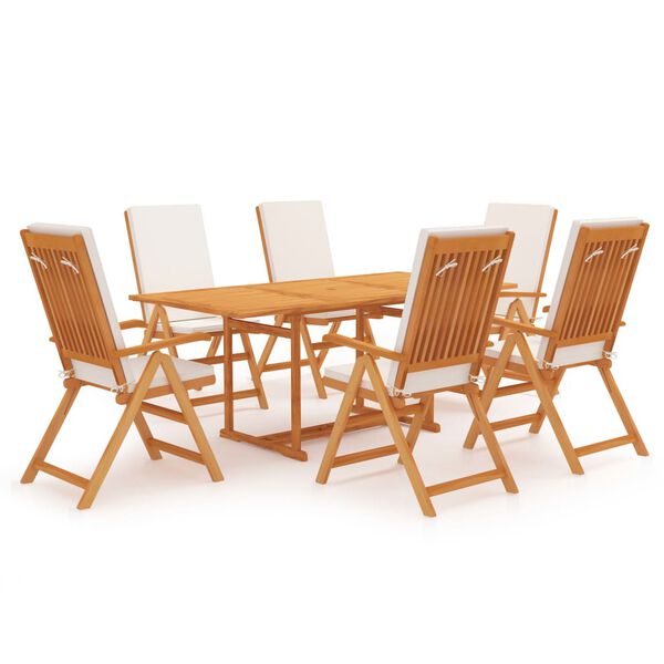 vidaXL Set da Pranzo da Giardino 7 pz con Cuscini Legno di Teak
