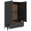 vidaXL Credenza Nera 70x31x115 cm in Legno Multistrato