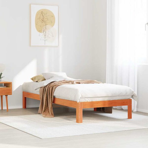 vidaXL Letto senza Materasso Marrone Cera 80x200 cm Legno di Pino