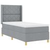 vidaXL Letto a molle con materasso Grigio chiaro 100 x 200 cm Tessuto