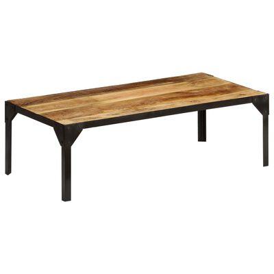 vidaXL Tavolino da Salotto in Legno Massello di Mango e Acciaio 110 cm