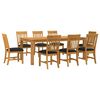 vidaXL Set da pranzo 9 pz Nero Legno di Quercia Massello