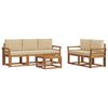 vidaXL Set di divani da esterno con cuscino 6 pcs Naturale e Beige