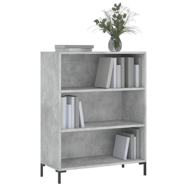 vidaXL Libreria Grigio Cemento 69,5x32,5x90 cm in Legno Multistrato