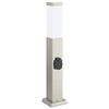 vidaXL Lampada a paletto con presa elettrica 50 cm Acciaio Inox IP44