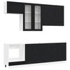vidaXL Unit&agrave; Cucina LUCCA 8 pz Nero Legno ingegnerizzato