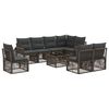 vidaXL Set Divano da Giardino 9 pz Grigio e Grigio Scuro polyrattan