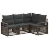 vidaXL Set Divano da Giardino 4 pz Grigio polyrattan
