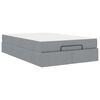 vidaXL Struttura letto con materasso 2 pcs Grigio chiaro Tessuto