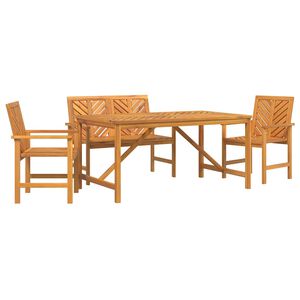 vidaXL Set da Pranzo per Giardino 4 pz Marrone