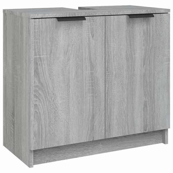 vidaXL Mobile Bagno Grigio Sonoma 64,5x33,5x59 cm in Legno Multistrato