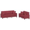 vidaXL Set di Divani 2 pz con Cuscini Rosso Vino in Similpelle