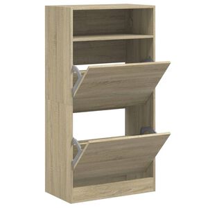vidaXL Scarpiera Rovere Sonoma 60x34x116 cm in Legno Multistrato