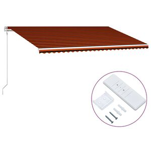 vidaXL Tenda da Sole Retrattile 600x300 cm Arancione e Marrone
