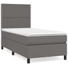 vidaXL Giroletto a Molle con Materasso Grigio 90x190 cm in Similpelle