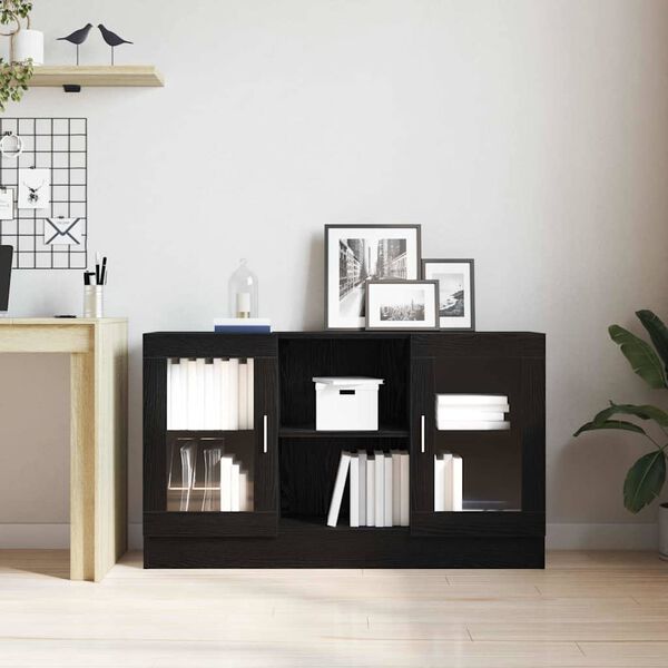 vidaXL Credenza Rovere Nero 120 x 30,5 x 70 cm Legno multistrato