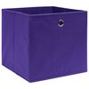 vidaXL Scatole Portaoggetti 4pz Viola 32x32x32 cm Tessuto