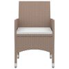 vidaXL Set da Pranzo da Giardino 7 pz e Cuscini in Polyrattan e Vetro