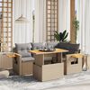 vidaXL Set Divano da Giardino 5 pz con Cuscini Beige in Polyrattan
