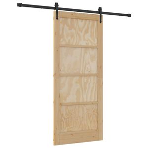 vidaXL Porta scorrevole ORKDAL Naturale e Nero 86 x 198,5 cm