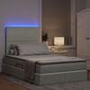 vidaXL Letto con contenitore e LED Grigio chiaro 120 x 190 cm Velluto