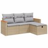 vidaXL Set Divano da Giardino 4 pz con Cuscini Beige Misto Polyrattan