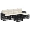 vidaXL Set Divano da Giardino 6 pz Nero e Bianco Crema polyrattan