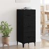 vidaXL Credenza Rovere Nero 34,5 x 34 x 90 cm Legno multistrato