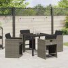 vidaXL Set da Pranzo per Giardino 5 pcs Grigio polyrattan