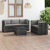 vidaXL Set Divani da Giardino su Pallet 6 pz con Cuscini Massello Pino