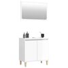 vidaXL Set Mobili da Bagno 2 pz Bianco Lucido in Legno Multistrato